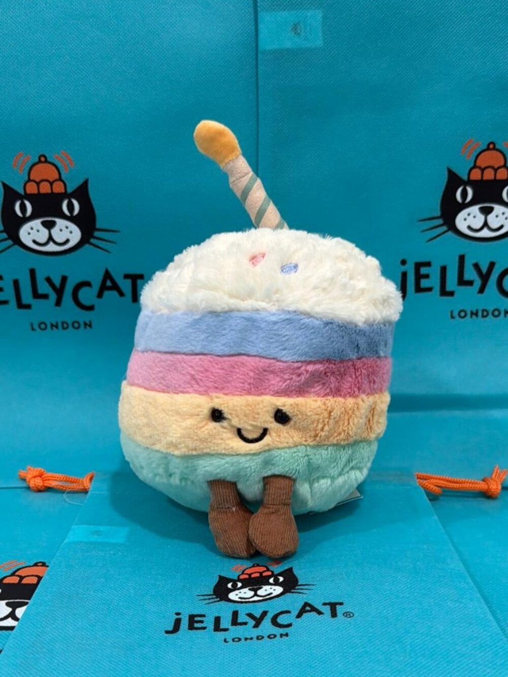 NWT Jellycat Amuseables Rainbow Birthday Cake Plush Stuffed Food Toy
